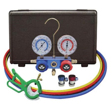 Mastercool Mastercool 89661PRO Automotive R-134A Manifold Gauge Set With Free 3-In-1Can Tap Valve MSC-89661PRO